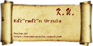Kármán Urzula névjegykártya